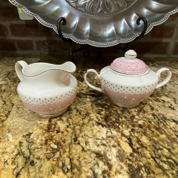 Grace Teaware creamer and covered sugar fine porcelain set - Brand new - Picture 1 of 7